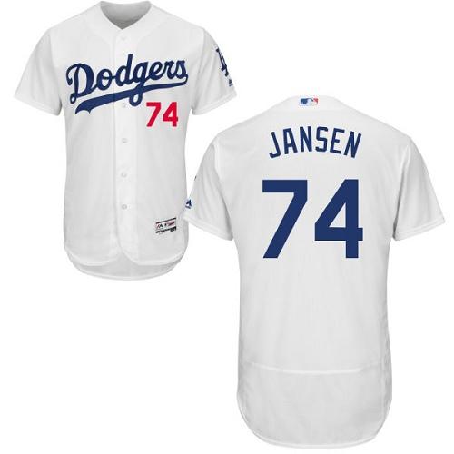 Dodgers #74 Kenley Jansen White Flexbase Authentic Collection Stitched MLB Jersey